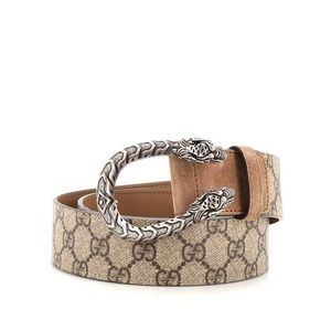 Gucci Women’s Dionysus GG Supreme Belt in Coated Canvas Brown, Size 75•30